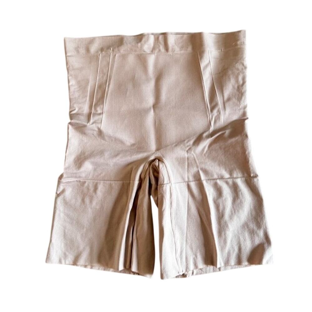 Spanx OnCore High Waist Mid Thigh Shapewear L Nude Tummy Control Smooth